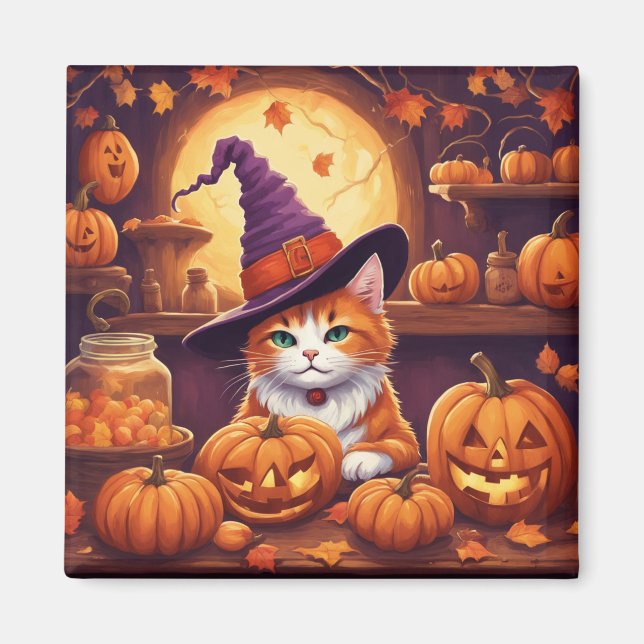 halloween katt #7 magnet (Framsidan)