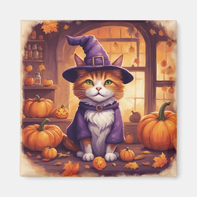 halloween katt #8 magnet (Framsidan)