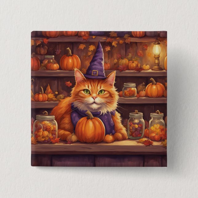 halloween katt #9 knapp (Framsida)