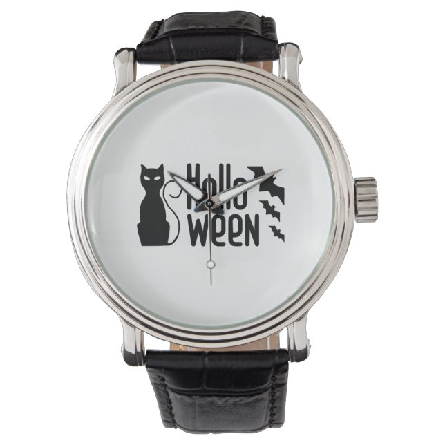 halloween-katt armbandsur (Framsida)