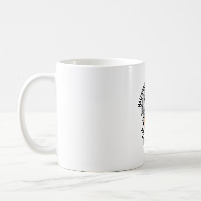 Halloween Katt Citat Kuslig Pumpa Häxa Gravyr Kaffemugg (Vänster)