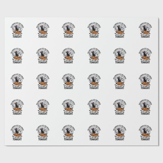 Halloween Katt Citat Skum Pumpa Häxa Gravyr Presentpapper (Platt)