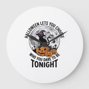 Halloween Katt Citat Skum Pumpa Häxa Gravyr Stor Klocka