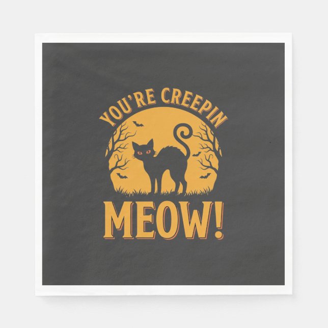 Halloween Katt Du Kruper Meow Pappersservett (Framsidan)