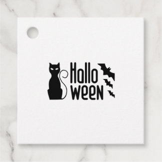 halloween-katt gåvor etiketter
