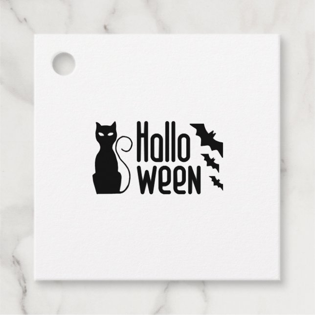 halloween-katt gåvor etiketter (Framsida)