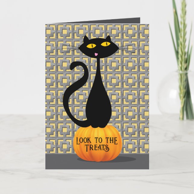 Halloween Katt - Gods Helgkort (Framsida)