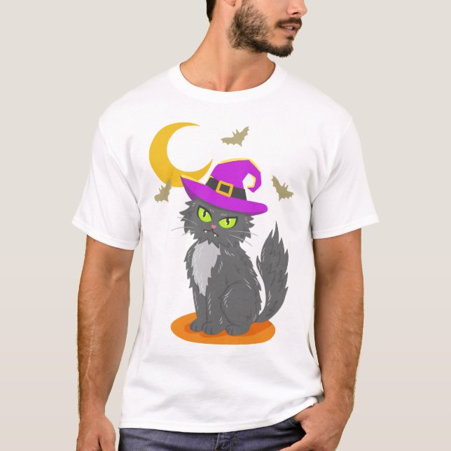 Halloween Katt Halloween Kostym T Shirt (Framsida)