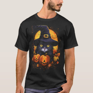 Halloween Katt Häxa Hatt Pumpa 1 T Shirt