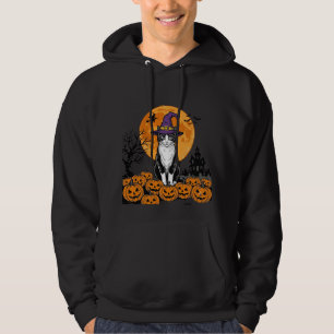 Halloween Katt Häxa Pumpa Vintage Kuslig_1 Hoodie