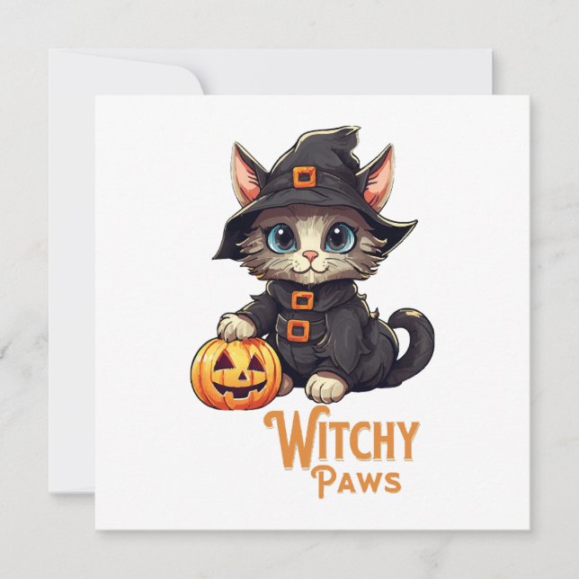 Halloween Katt Häxiga Tassar (Framsida)