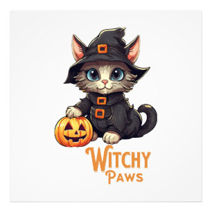 Halloween Katt Häxiga Tassar Fototryck