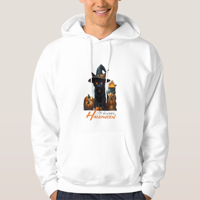 Halloween Katt  Hoodie (Framsida)