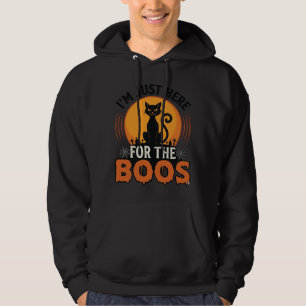 Halloween Katt Jag är bara här för Buorna Hoodie