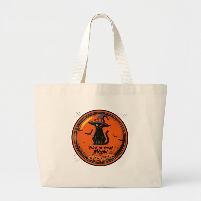 Halloween katt  jumbo tygkasse (Framsidan)