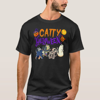 Halloween Katt Kläder Kattfigur 1 T Shirt