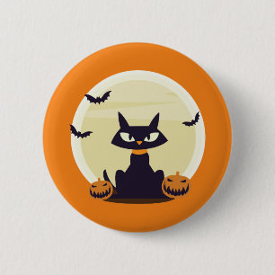 Halloween Katt Knapp