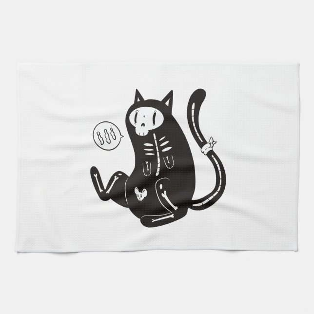 Halloween Katt Kökshandduk (Horisontell)