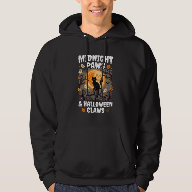 Halloween Katt Mån Misstchief Hoodie (Framsida)