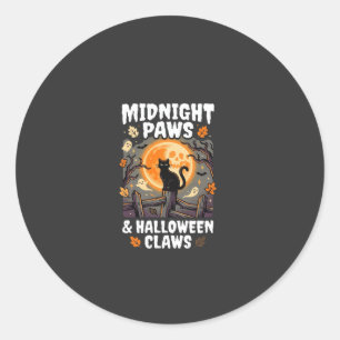Halloween Katt Måne Bus misstag Runt Klistermärke