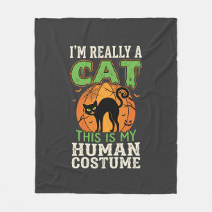Halloween Katt Mänsklig Kostym Rolig Design Fleecefilt