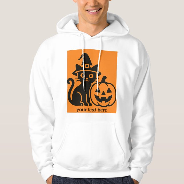 halloween-katt med en pumpa hoodie (Framsida)
