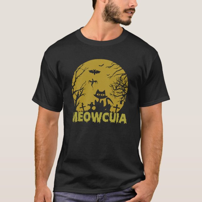 Halloween Katt Meowcuia T Shirt (Framsida)