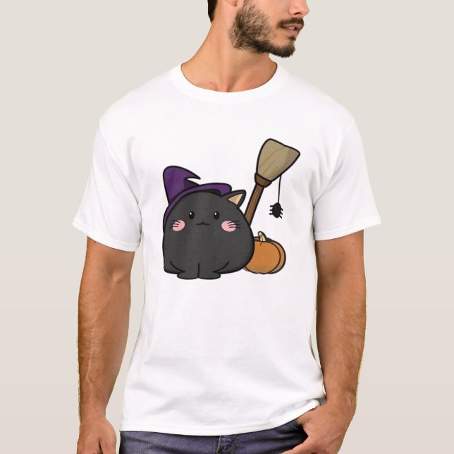 Halloween Katt Överstor T-Shirt (Framsida)