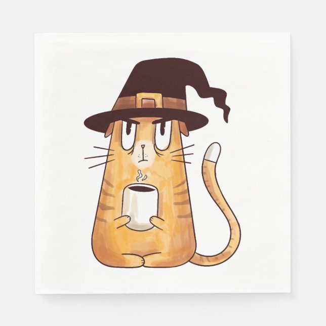 Halloween-katt Pappersservett (Framsidan)