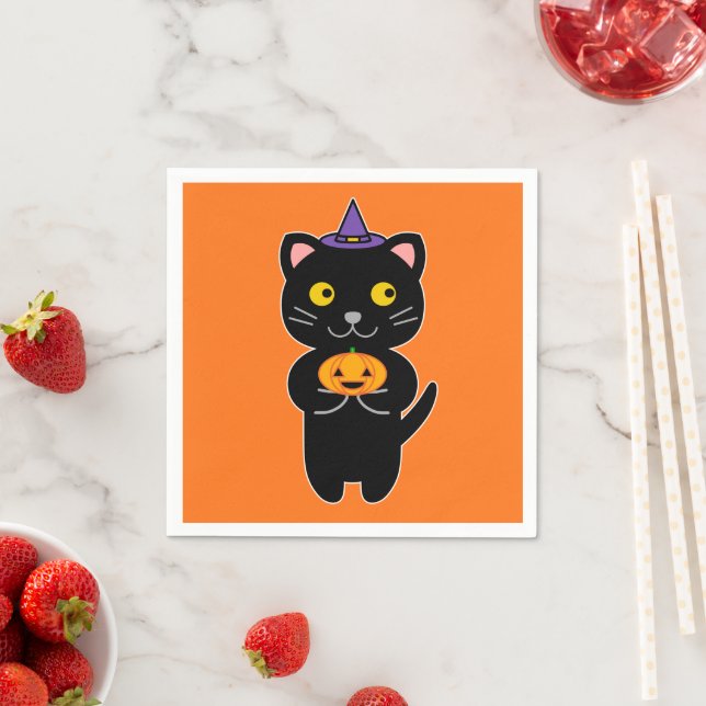 Halloween Katt Pappersservett (Insitu)