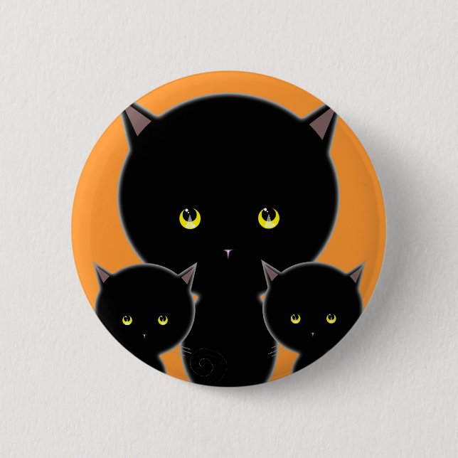 Halloween Katt Pin Knapp (Framsida)