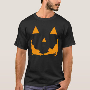 Halloween Katt Pumpa Ansikte Festdräkt T Shirt