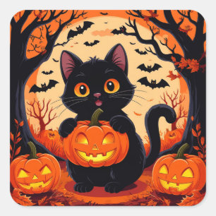 Halloween Katt Pumpa Klistermärke För Bärbar Dator