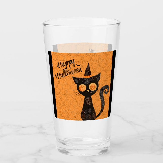 Halloween/katt/pumpkin/fall Glaskopp (Framsida)