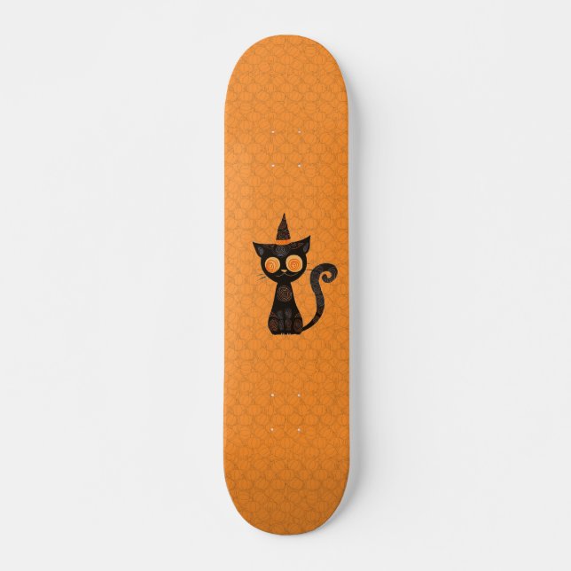 Halloween/katt/pumpkin/fall Mini Skateboard Bräda 18,5 Cm (Framsida)