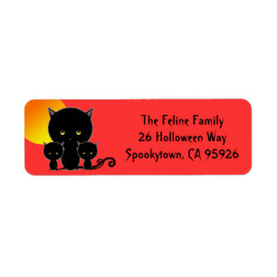 Halloween-katt returadressetiketter returadress etikett