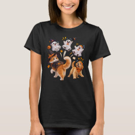 Halloween-katt ser tillbaka när tre spöken flyger  t shirt