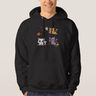 Halloween Katt Skräckinjagande och Stylish Katt-i Hoodie