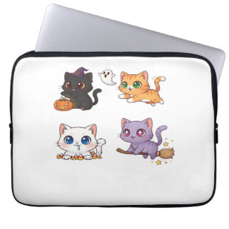 Halloween Katt Skräckinjagande och Stylish Katt-i Laptop Fodral