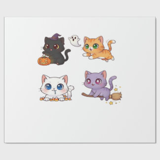 Halloween Katt Skräckinjagande och Stylish Katt-i Presentpapper