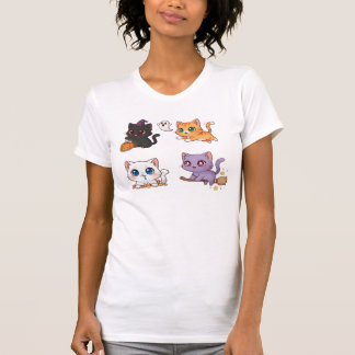 Halloween Katt Skräckinjagande och Stylish Katt-i T Shirt