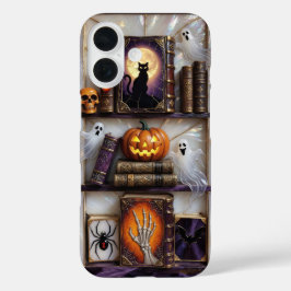 Halloween Katt Spök Telefonskal Pumpa Bokhylla