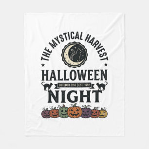 Halloween Katt Svarta Katter Pumpa Vintage Rolig_1 Fleecefilt