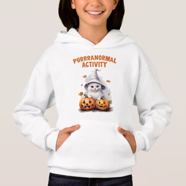 Halloween Katt  T Shirt (Framsida)