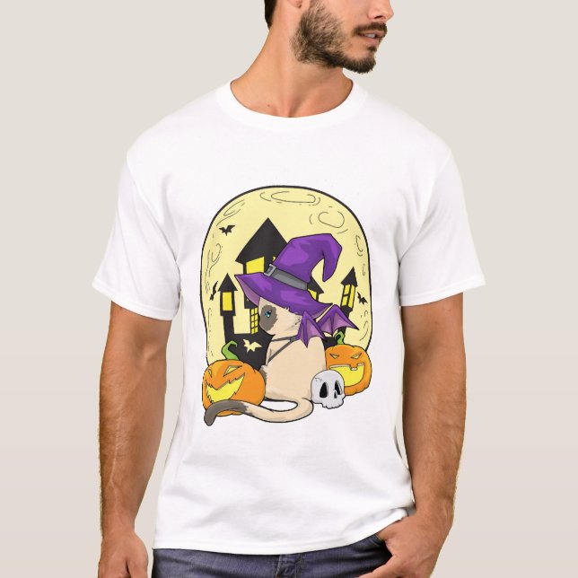 Halloween Katt T Shirt (Framsida)