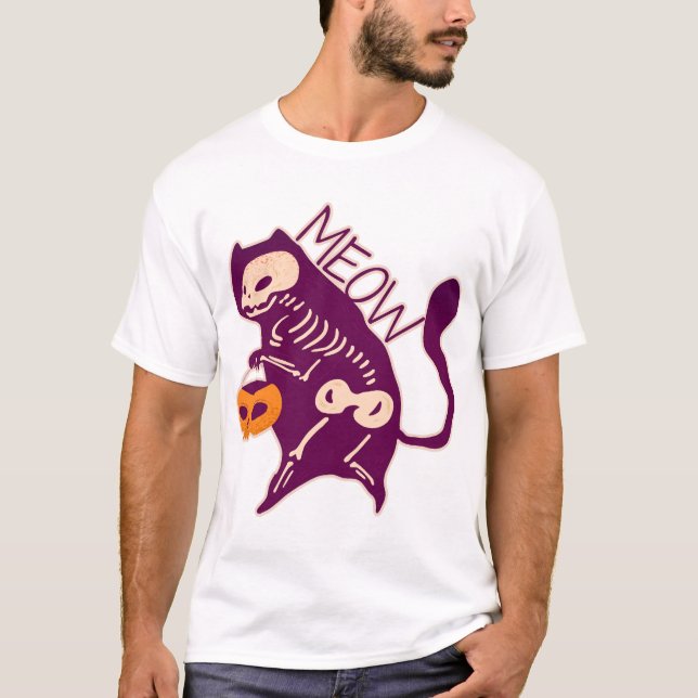 Halloween Katt T Shirt (Framsida)