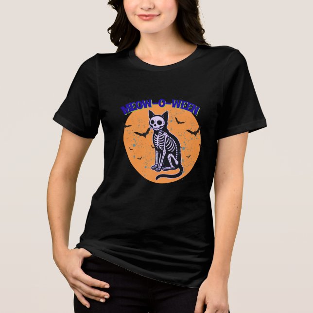 Halloween-katt T Shirt (Framsida)