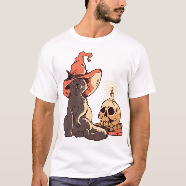 Halloween katt t shirt (Framsida)