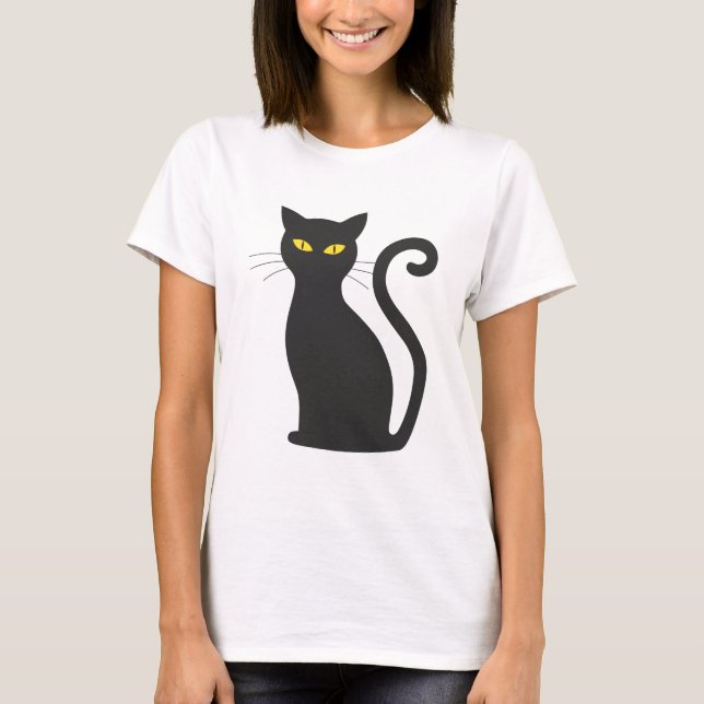 Halloween-katt T Shirt (Framsida)