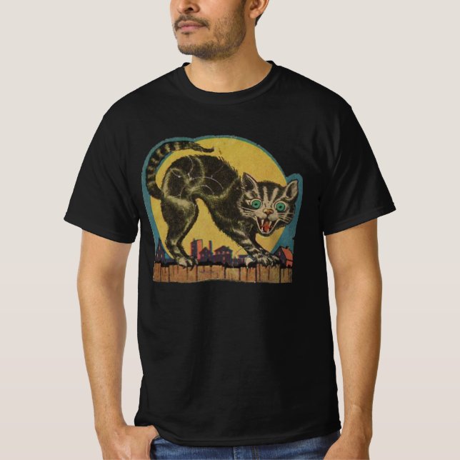 Halloween Katt T Shirt (Framsida)